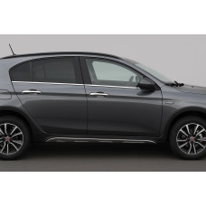 Нижні молдинги стекол (нерж) OmsaLine - Італійська нержавійка для Fiat Tipo Cross 2021- рр