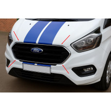 Накладки на решітку бампера 2018-2026 (4 шт. нерж.) OmsaLine - Італійська нержавійка для Ford Custom рр