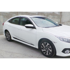 Молдинги на двері (4 шт чорні) для Honda Civic Sedan X 2016-2021 рр