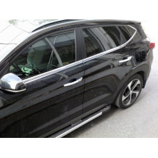 Нижня окантовка вікон (6 шт нерж) Carmos - турецька сталь для Hyundai Tucson TL 2016-2021 рр