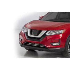 Накладки на решітку бампера (2017-2021 2 шт нерж) для Nissan X-trail T32/Rogue рр