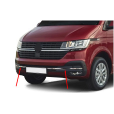 Накладка на решітку бампера 2019-2026 (3 шт нерж) для Volkswagen T6 рр