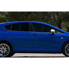 Зовнішня окантовка стекол Carmos (6 шт нерж) для Seat Leon 2005-2012 рр