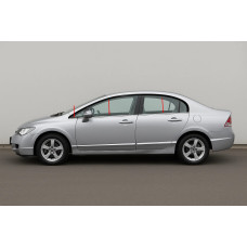Нижня окантовка вікон (6 шт нерж) Carmos - Турецька сталь для Honda Civic Sedan VIII 2006-2011 рр