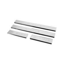 Накладки на пороги Carmos Blue V2 (4 шт нерж) для Hyundai Accent 2011-2017 рр