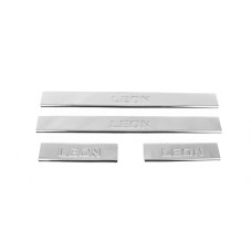 Накладки на пороги Carmos V2 (4 шт нерж) для Seat Leon 2013-2020 рр