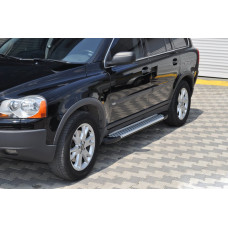 Бокові пороги Allmond Grey (2 шт. алюміній) для Volvo XC90 2002-2014 рр