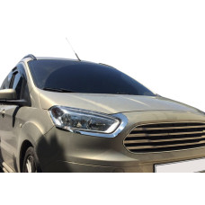 Вії на фари (2 шт. нерж) Carmos - Турецька сталь для Ford Courier 2014-2023 рр
