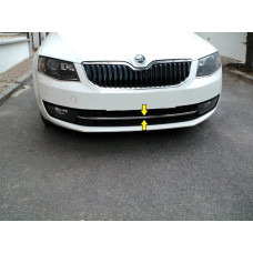 Накладка на передній бампер 13-17рр. (нерж) OmsaLine - Італійська нержавійка для Skoda Octavia III A7 2013-2019 рр