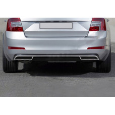 Задній дифузор обведення (нержвавейка) OmsaLine - Італійська нержавійка для Skoda Octavia III A7 2013-2019 рр