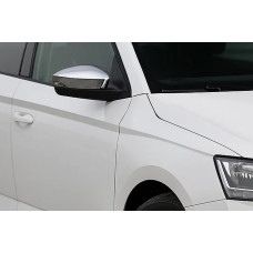 Накладки на дзеркала з вирізом під поворот (2 шт нерж) для Skoda Rapid 2012-2019 рр