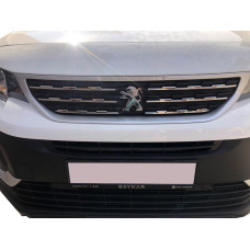 Накладки на решітку (нерж.) Carmos - Турецька сталь для Peugeot Partner/Rifter 2019- рр