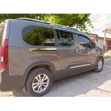 Молдинги здвіжної дверки (2 шт. нерж) для Peugeot Partner/Rifter 2019- рр