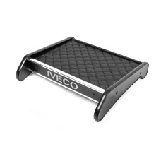 Полиця на панель (Чорна з чорною ниткою) для Iveco Daily 2006-2014 рр