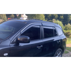 Вітровики з хромованим молдингом (4 шт Niken) для Hyundai Santa Fe 2 2006-2012 рр