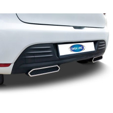 Імітація вихлопних труб на бампер (2 шт нерж.) для Renault Clio IV 2012-2019 рр