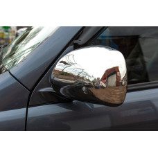 Накладки на дзеркала (2 шт., нерж) Carmos - Турецька сталь для Toyota Land Cruiser Prado 120 2002-2009 рр
