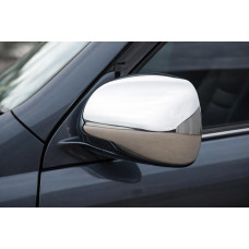 Накладки на дзеркала (2 шт., нерж) Carmos - Турецька сталь для Toyota Land Cruiser Prado 120 2002-2009 рр