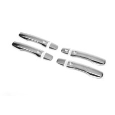 Накладки на ручки 2008-2015 (4 шт нерж) 4 місця під кнопку OmsaLine - Італійська нержавійка для Toyota Land Cruiser 200 рр