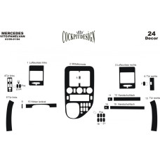 Накладки на панель Meric (1999-2003) Карбон для мерседес Vito W638 рр