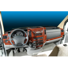 Накладки на панель (Meric, 50 деталей) Дерево для мерседес Sprinter W906 2006-2018 рр