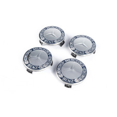 Ковпачки на диски 71/75 мм без кільця (4 шт, сині V1) для мерседес