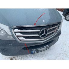 Обведення решітки (2013-2025 нерж) Carmos - Турецька сталь для мерседес Sprinter W906 рр