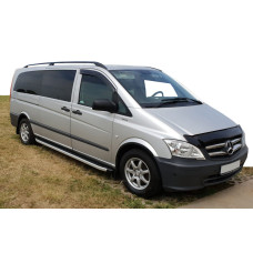 Бокові пороги Fullmond (2 шт. алюм.) Довга (ExtraLong) для мерседес Vito W639 2004-2014 рр