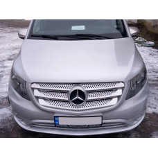 Накладки на решітку 2014-2020 (5 шт, нерж) OmsaLine - Італійська нержавійка для мерседес Vito/V-class W447 2014- рр