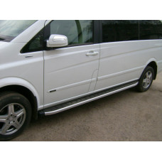 Бокові пороги Альянс (2 шт. алюм) Коротка/Середня бази для мерседес Viano 2004-2014 рр