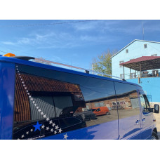 Рейлінги DD (2 шт, алюм) 265 см, Хром, пластикова ніжка для мерседес Sprinter W901/902/903/904/905 1995-2006 рр