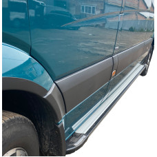 Бокові пороги Rainbow (2 шт., Алюміній) Long/ExtraLong для мерседес Sprinter W906 2006-2018 рр