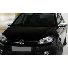 Накладки на дзеркала (HB 2 шт нерж) OmsaLine - Італійська нержавейка для Volkswagen Golf 6 2008-2014 рр