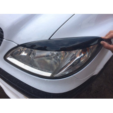 Вії прямі (2004-2010, 2 шт, пластик) Чорний мат для мерседес Vito W639 рр