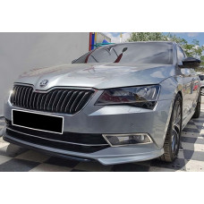 Передня Lip накладка DPT V-1 (2015-2020 чорний глянець) для Skoda Superb рр