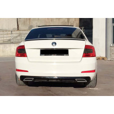 Задній дифузор DPT V-4 (SD чорний глянець) для Skoda Octavia III A7 2013-2019 рр
