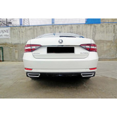 Задній дифузор DPT V-2 (чорний глянець) для Skoda Superb 2015-2024 рр