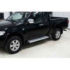 Бокові пороги Maya V2 (2 шт. алюміній) для Mitsubishi L200 2006-2015 рр