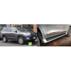 Передні бризковики (2 шт, під пороги без підсвітки) для Toyota Land Cruiser 200 2007-2021 рр