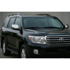 Накладки на дзеркала 2008-2012 (2 шт, нерж) Carmos - Турецька сталь для Toyota Land Cruiser 200 рр
