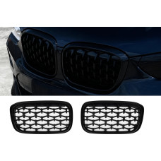 Ніздрі Diamond Black (2018-2021, чорна окантовка) для бмв X3 G01 2018- рр