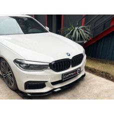 Накладка на передній бампер Lip EuroCap (для M-Sport 2017-2020, чорний глянець) для бмв 5 серія G30/G31 рр