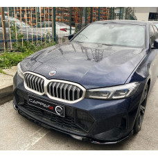 Накладка на передній бампер Lip EuroCap V1 (для M-Performance 2022-, чорний глянець) для бмв 3 серія G20/G21 2018- рр