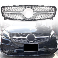 Передня решітка Diamond SIlver (2015-2018) для мерседес A-сlass W176 рр