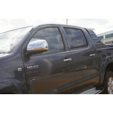 Накладки на дзеркала (2 шт. нерж) Carmos - Турецька сталь для Toyota Hilux 2006-2015 рр