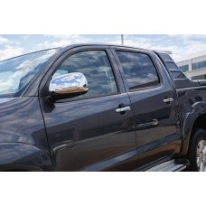 Накладки на дзеркала (2 шт. нерж) OmsaLine - Італійська нержавійка для Toyota Hilux 2006-2015 рр