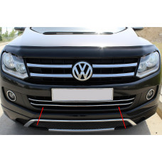 Накладки на передній бампер (2 шт нерж) для Volkswagen Amarok 2010-2022 рр