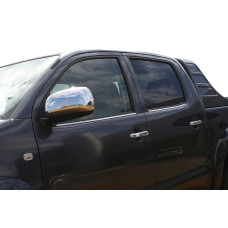 Молдинг скла (4 шт нерж) OmsaLine - Італійська нержавійка для Toyota Hilux 2006-2015 рр