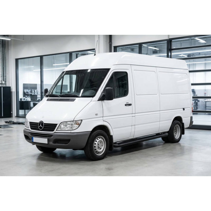 Бокові пороги Allmond Black (2 шт., Алюміній) Довга база для мерседес Sprinter W901/902/903/904/905 1995-2006 рр