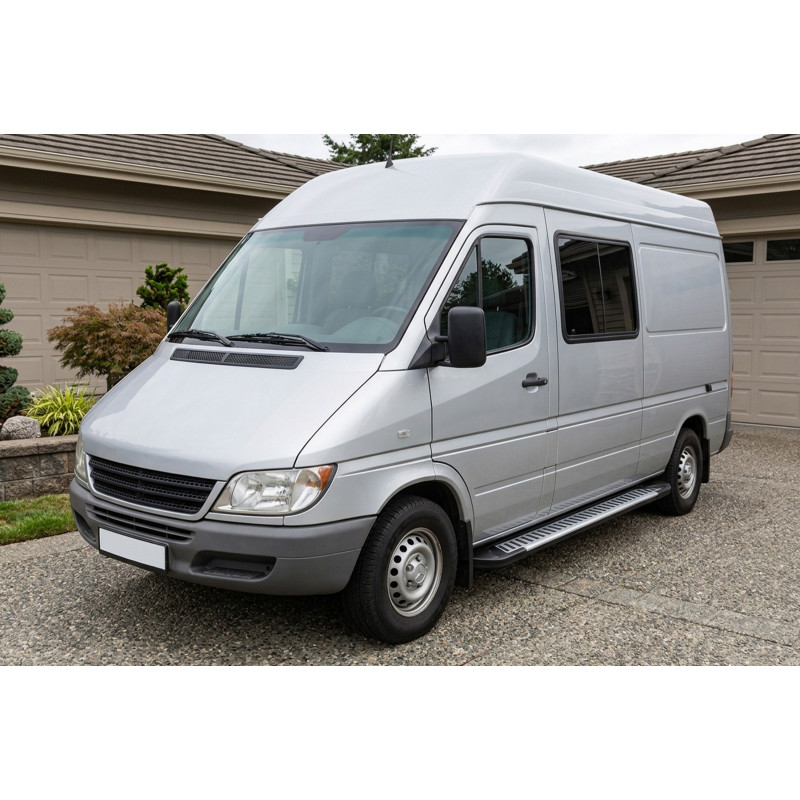 Бокові пороги Line (2 шт., Алюміній) Середня база для мерседес Sprinter W901/902/903/904/905 1995-2006 рр